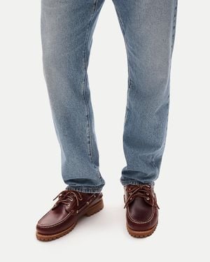J.Crew Timberland Authentic Three-Eye Lug Hand-Sewn Boat Shoes - Brown