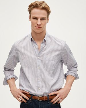 J.Crew Poplin Shirt With Button-Down Collar - Gray