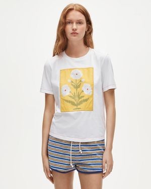 J.Crew Broken-In Jersey Relaxed-Fit Flower Graphic T-Shirt - White