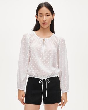 J.Crew Drawstring-Waist Top - White
