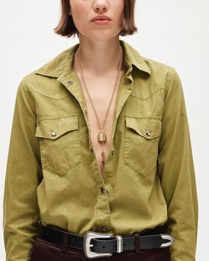 J.Crew Metallic Lock And Key Pendant Necklace - Green