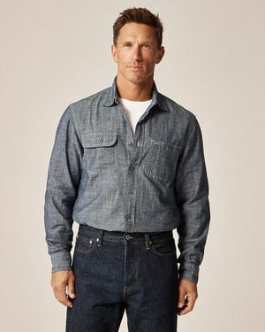 J.Crew Wallace & Barnes Japanese Chambray Workshirt - Gray