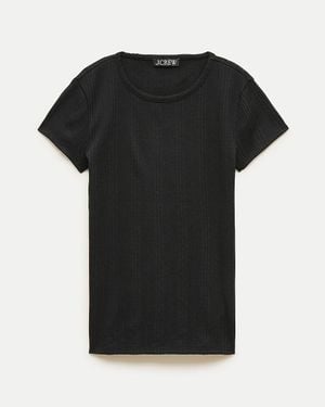 J.Crew Pointelle Crewneck T-Shirt - Black