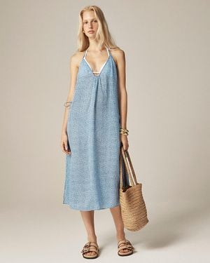 J.Crew Side-Tie Midi Dress - Blue