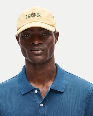 J.Crew Cotton Canvas Outfitters Logo Baseball Cap - Blue