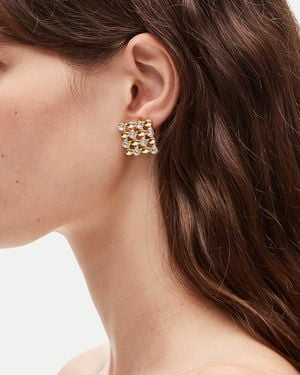 J.Crew Grid Stud Earrings - Metallic