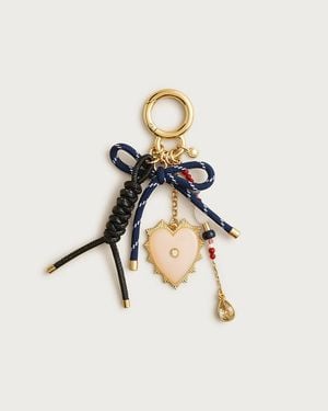 J.Crew Beaded Heart Bag Charm - Natural