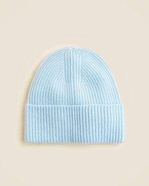 J.Crew Ribbed Cashmere Beanie - Blue
