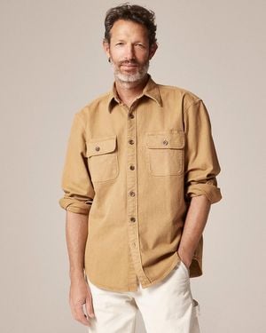J.Crew Garment-Dyed Twill Overshirt - Natural