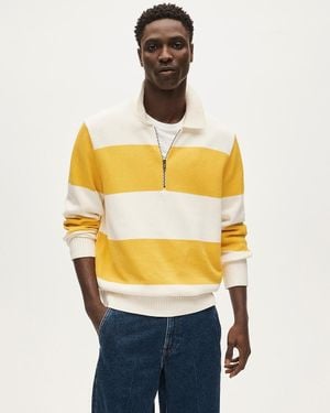 J.Crew Heritage Cotton Quarter-Zip Sweater - Yellow