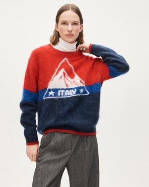 J.Crew U.S. Ski & Snowboard By Graphic Crewneck Sweater - Red