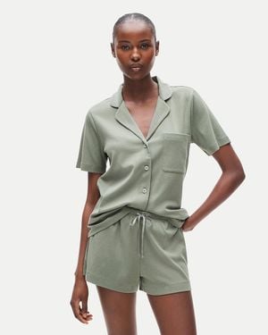 J.Crew Dreamy Rib Pajama Short Set - Green