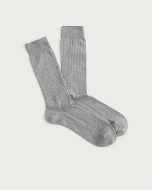 J.Crew Texture-Stripe Socks - Gray