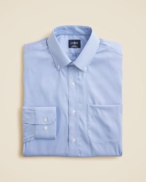 J.Crew Bowery Performance Stretch Oxford Shirt With Button-Down Collar - Blue