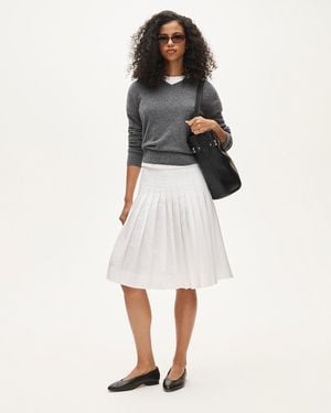 J.Crew Tall Pleated Midi Skirt - White