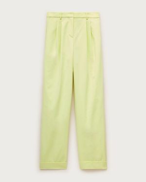J.Crew Petite Wide-Leg Pleated Pant - Yellow