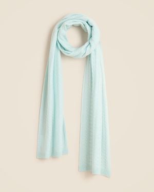 J.Crew Cashmere Cable-Knit Scarf - Blue