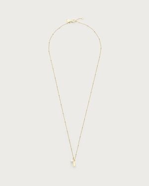 J.Crew Vermeil Freshwater Charm Necklace - White