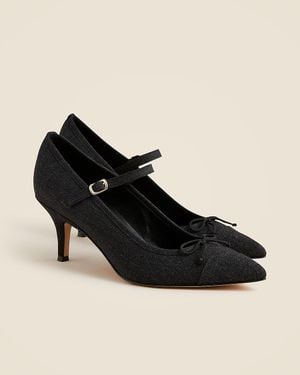 J.Crew Made-In-Italy Colette Cap-Toe Pumps - Black