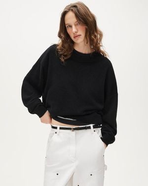 J.Crew Cashmere Blouson-Sleeve Sweater - Black