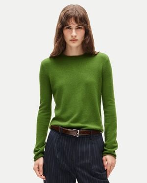 J.Crew Rolled Cashmere Long-Sleeve Sweater - Green