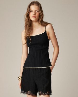 J.Crew "5" Stratus Lace-Trim Short - Black