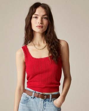 J.Crew Pointelle Sweater-Tank - Red