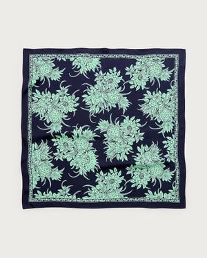 J.Crew Printed Silk Scarf - Blue