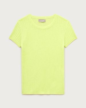 J.Crew Featherweight Cashmere Ribbed Sweater-Tee - Yellow