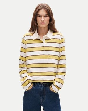 J.Crew Boyfriend Jersey Cropped Rugby Shirt - Natural