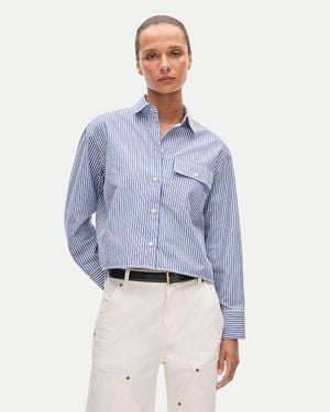 J.Crew Esme Cropped Button-Up Shirt - Blue
