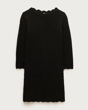 J.Crew Scallop-Trim Crochet Mini Dress - Black