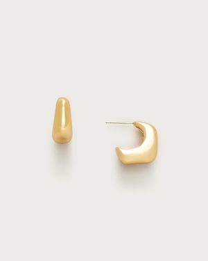J.Crew Sculptural Huggie Hoop Earrings - Metallic