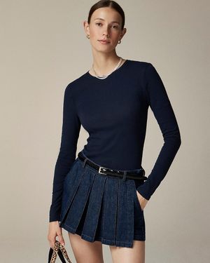 J.Crew Tissue Crepe Long-Sleeve T-Shirt - Blue