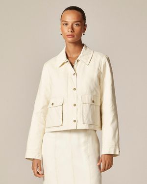 J.Crew Cropped Barn Jacket - Natural