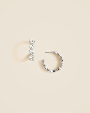J.Crew Crystal Hoop Earrings - Natural