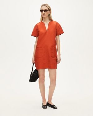 J.Crew Petite Patch-Pocket Pullover Dress - Red