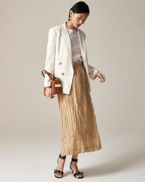 J.Crew Crinkled Gathered-Waist Skirt - Natural