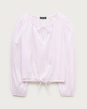 J.Crew Drawstring-Waist Top - Pink