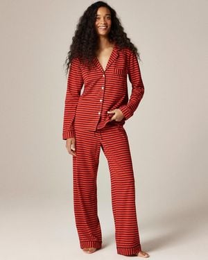 J.Crew Dreamy Cotton-Blend Pajama Pant Set - Red