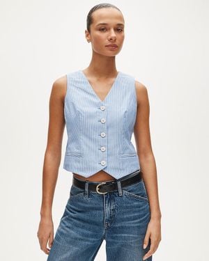 J.Crew Shrunken V-Neck Vest Top - Blue