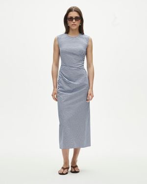 J.Crew Petite Ruched Midi Dress - Blue