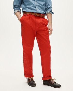 J.Crew Classic Double-Pleated Chino Pant - Red