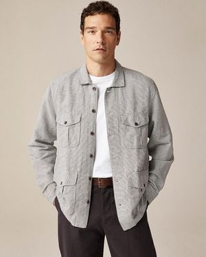 J.Crew Linen-Cotton Blend Twill Shirt-Jacket - Gray