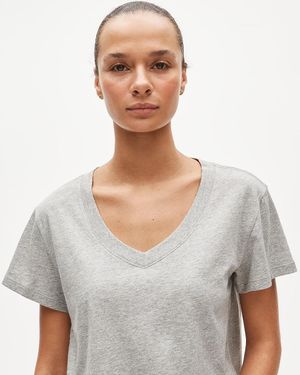 J.Crew New Vintage Jersey Relaxed V-Neck T-Shirt - Gray