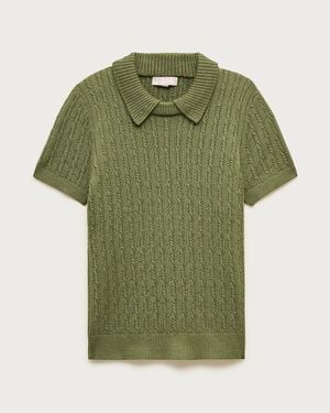 J.Crew Cable-Knit Sweater-Polo - Green