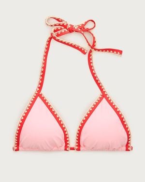 J.Crew Perfect Crochet-Trim String Bikini Top - Red