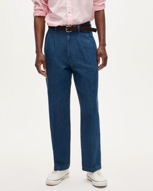 J.Crew Relaxed-Fit Double-Pleated Nautical Trouser - Blue