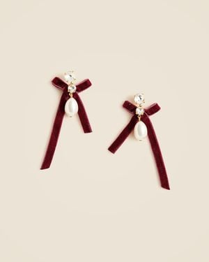 J.Crew Bow Pearl Drop Earrings - Natural