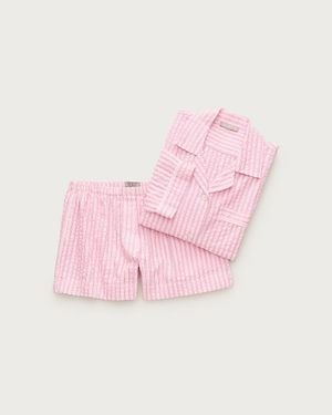 J.Crew Seersucker Pajama Short Set - Pink